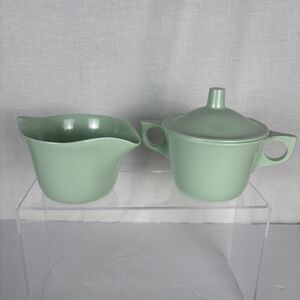 Mint Green Melamine Sugar and Creamer Set Unbranded
